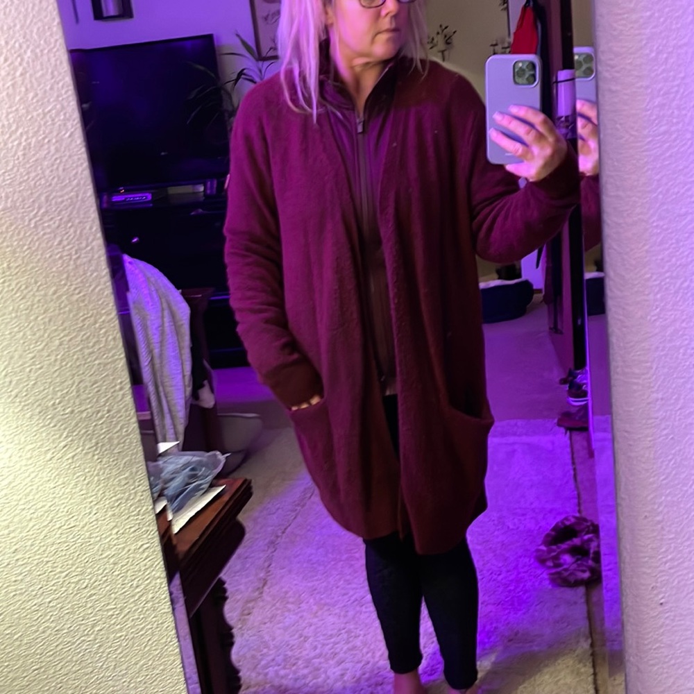 Maroon cardigan